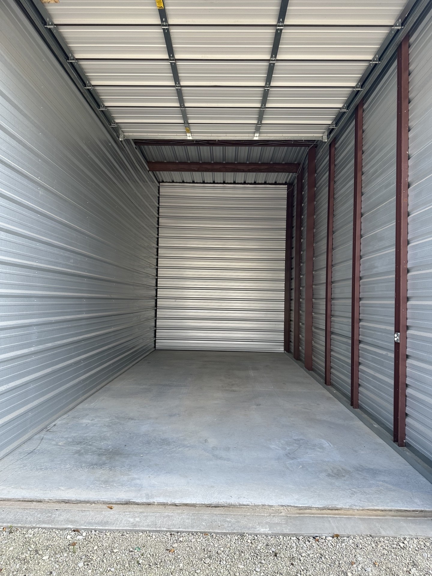 Large door self storage unit interior